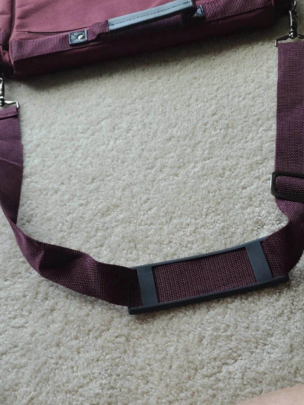 Men's Burgundy Messenger Bag with a Company Logo